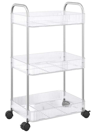 Opbergtrolley 3-laags 37x28x68 cm acryl transparant
