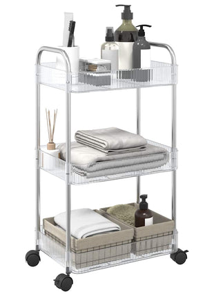 Opbergtrolley 3-laags 37x28x68 cm acryl transparant