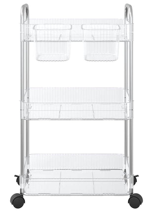 Opbergtrolley 3-laags 37x28x68 cm acryl transparant