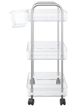 Opbergtrolley 3-laags 37x28x68 cm acryl transparant