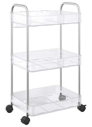 Opbergtrolley 3-laags 37x28x68 cm acryl transparant