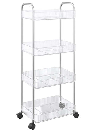 Opbergtrolley 4-laags 37x28x95 cm acryl transparant