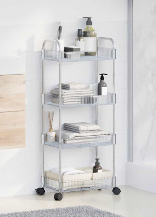 Opbergtrolley 4-laags 37x28x95 cm acryl transparant