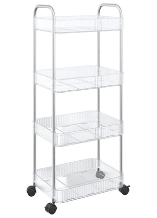 Opbergtrolley 4-laags 37x28x95 cm acryl transparant