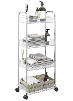 Opbergtrolley 4-laags 37x28x95 cm acryl transparant