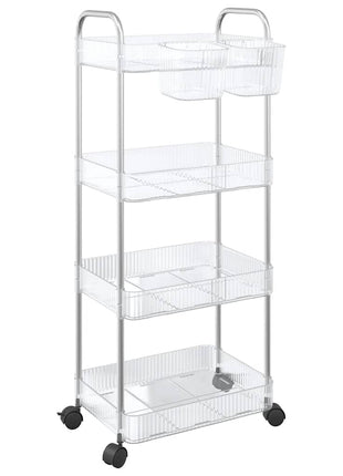 Opbergtrolley 4-laags 37x28x95 cm acryl transparant