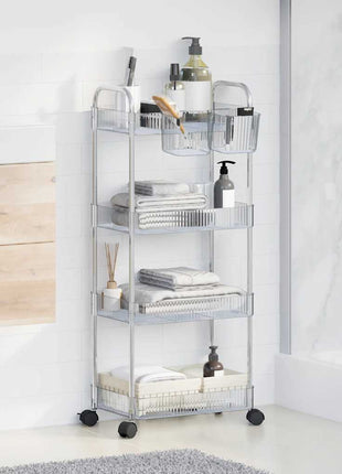 Opbergtrolley 4-laags 37x28x95 cm acryl transparant