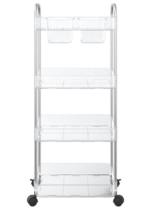 Opbergtrolley 4-laags 37x28x95 cm acryl transparant