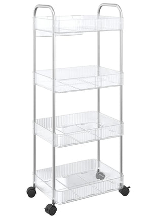 Opbergtrolley 4-laags 37x28x95 cm acryl transparant