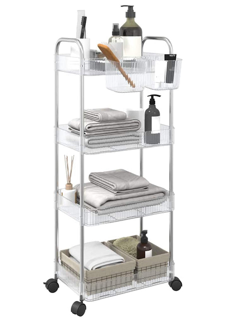 Opbergtrolley 4-laags 37x28x95 cm acryl transparant