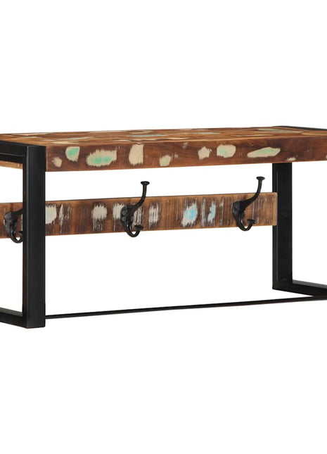 Kapstok 80x35x35 cm massief gerecycled hout meerkleurig