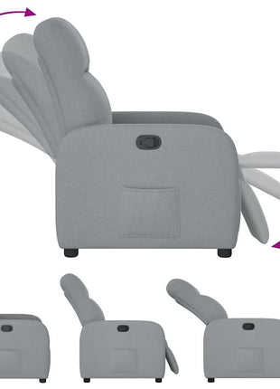 Fauteuil verstelbaar stof lichtgrijs