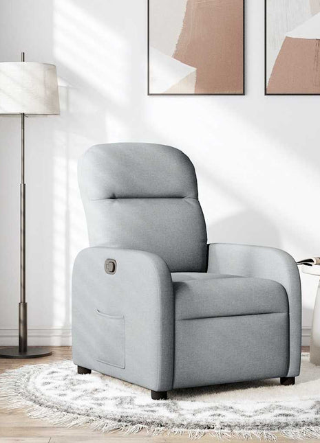 Fauteuil verstelbaar stof lichtgrijs