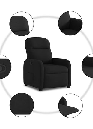 Fauteuil verstelbaar stof zwart