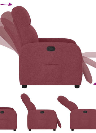 Fauteuil verstelbaar stof wijnrood