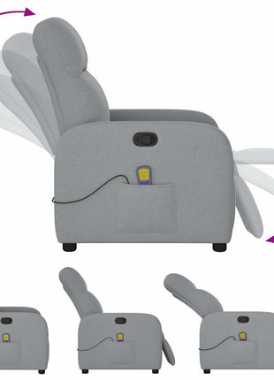 Massagestoel verstelbaar stof lichtgrijs