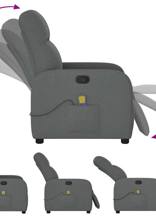 Massagestoel verstelbaar stof donkergrijs