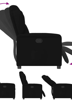 Fauteuil verstelbaar stof zwart