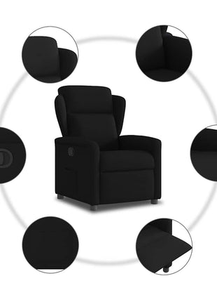 Fauteuil verstelbaar stof zwart