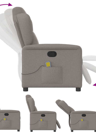 Massagestoel verstelbaar stof taupe