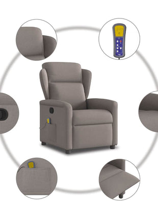 Massagestoel verstelbaar stof taupe