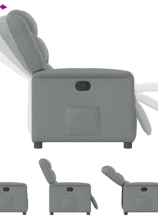 Fauteuil verstelbaar stof lichtgrijs