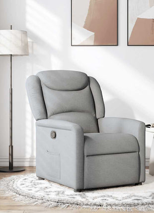 Fauteuil verstelbaar stof lichtgrijs