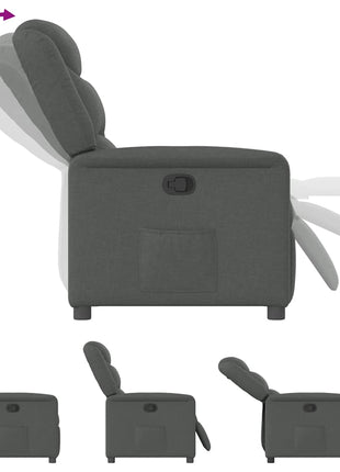 Fauteuil verstelbaar stof donkergrijs