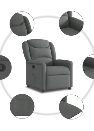 Fauteuil verstelbaar stof donkergrijs