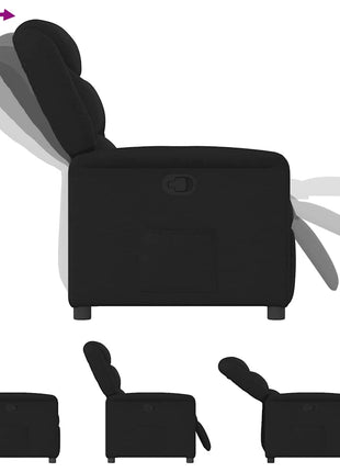 Fauteuil verstelbaar stof zwart