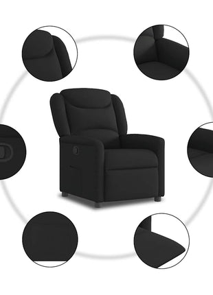 Fauteuil verstelbaar stof zwart