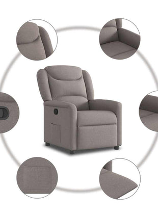 Fauteuil verstelbaar stof taupe
