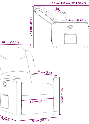 Fauteuil verstelbaar stof taupe
