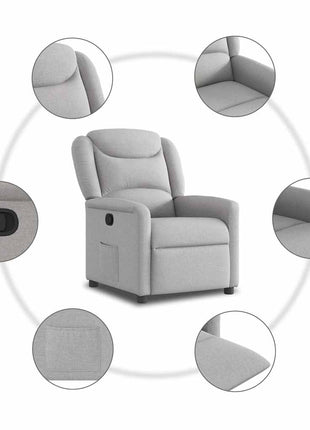 Fauteuil verstelbaar stof wolk grijs