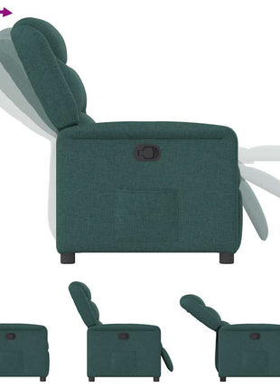 Massagestoel verstelbaar stof donkergroen