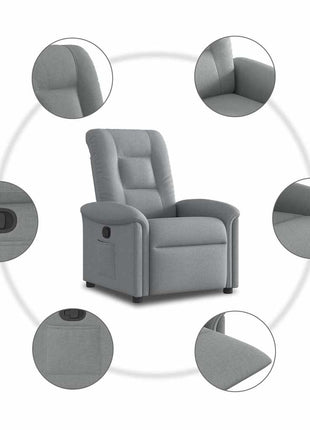 Fauteuil verstelbaar stof lichtgrijs