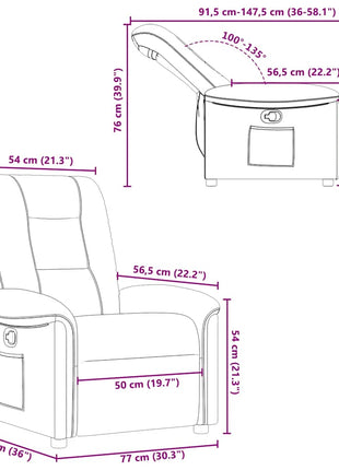 Fauteuil verstelbaar stof lichtgrijs