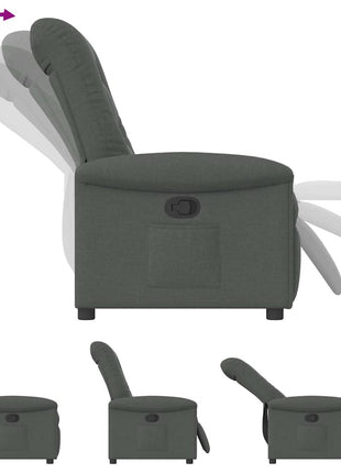 Fauteuil verstelbaar stof donkergrijs