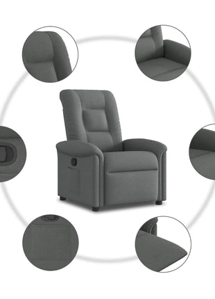 Fauteuil verstelbaar stof donkergrijs