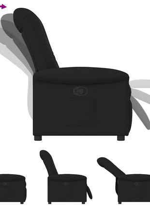 Fauteuil verstelbaar stof zwart