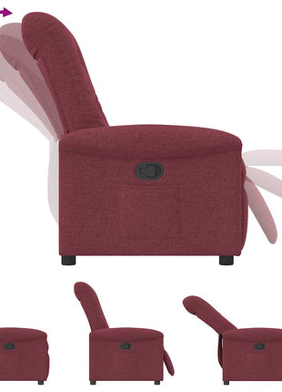 Fauteuil verstelbaar stof wijnrood