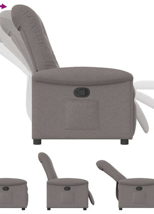 Fauteuil verstelbaar stof taupe