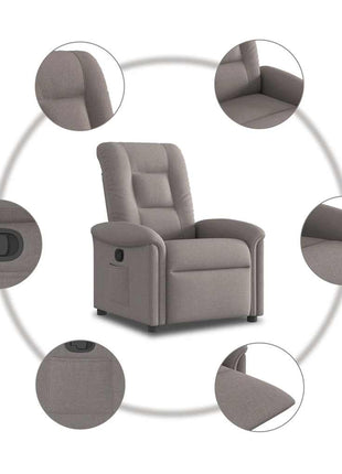 Fauteuil verstelbaar stof taupe