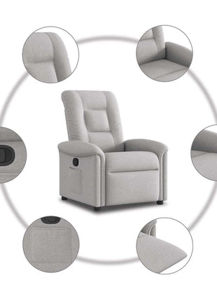 Fauteuil verstelbaar stof wolk grijs