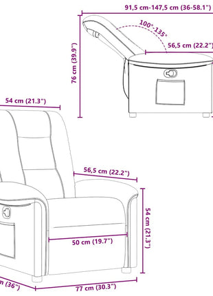 Fauteuil verstelbaar stof wolk grijs