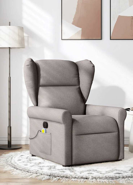 Massagestoel verstelbaar stof taupe