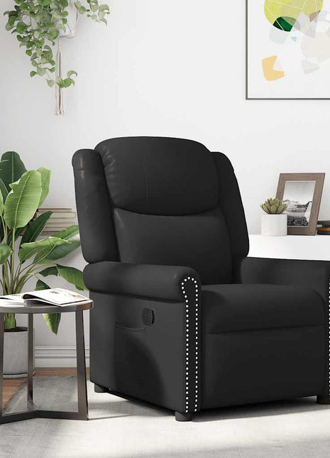 Fauteuil verstelbaar kunstleer glanzend zwart