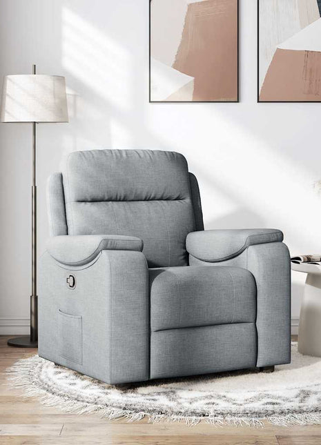 Fauteuil verstelbaar stof lichtgrijs