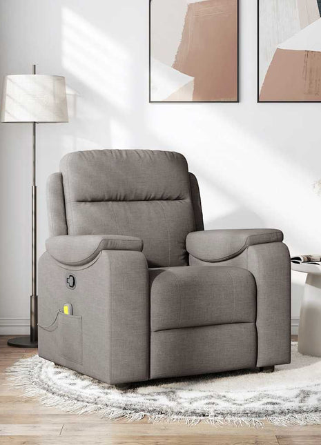 Massagestoel verstelbaar stof taupe