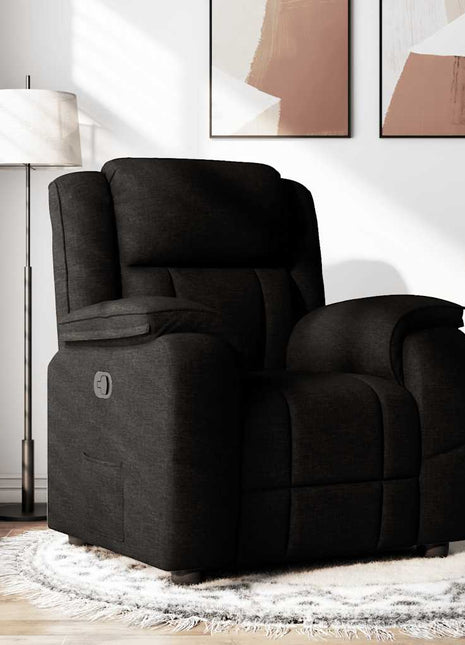 Fauteuil verstelbaar stof zwart